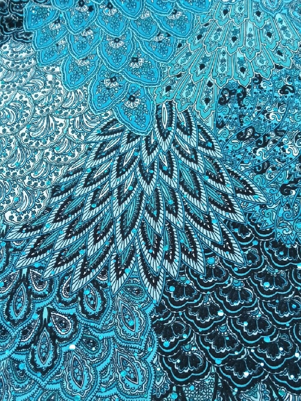 Turquoise Paisley A-Line Skirt - Picture 3 of 5